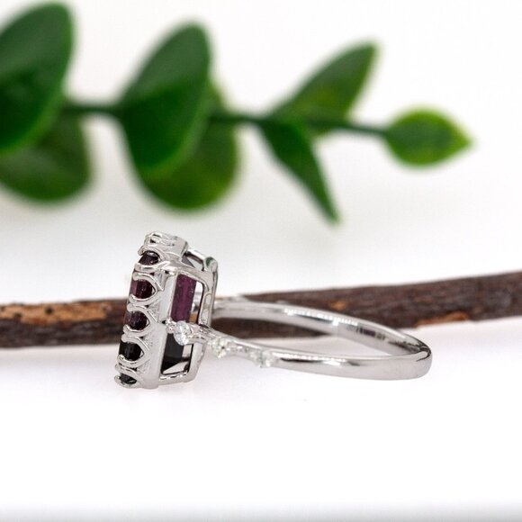 3.2cts Bi-Color Tourmaline Ring in 14K Solid gold With Natural Diamond Accents - Picture 7 of 8